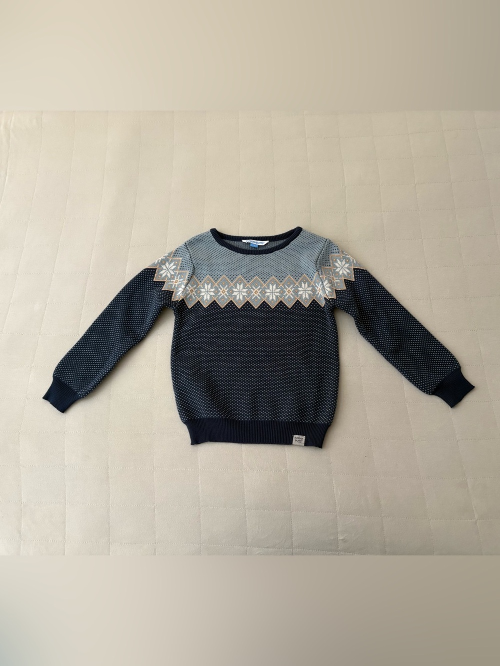Kids Rugged Butts Navy Patterned Crewneck Sweater